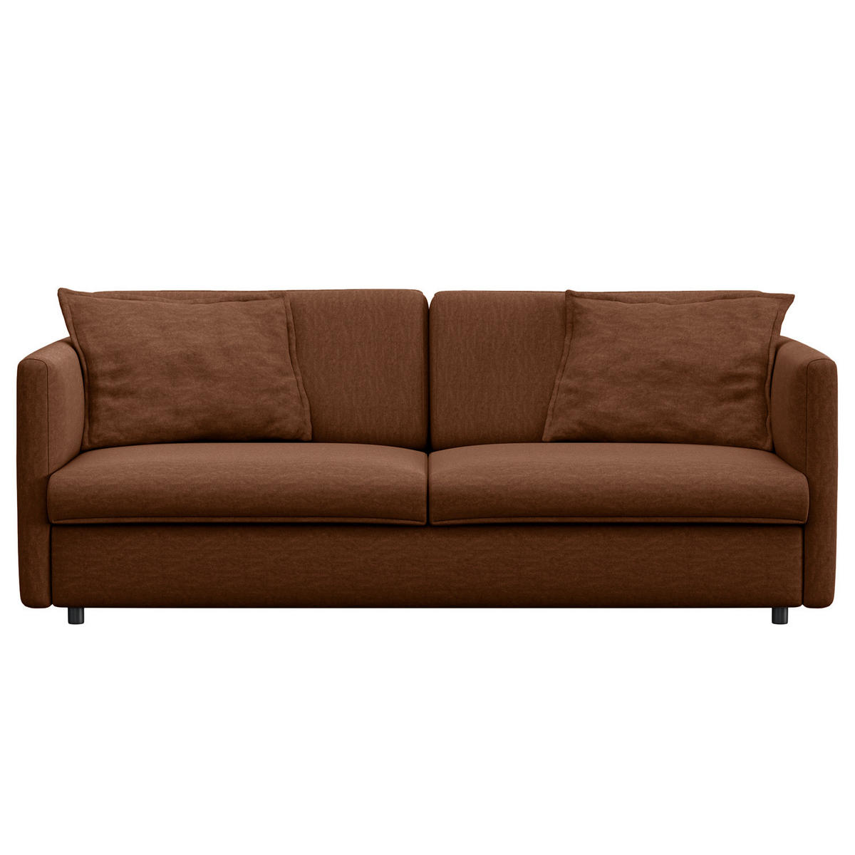 3-SITZER SOFA - Schwarz/Braun, Kunststoff/Textil (219/84/117cm) - home24