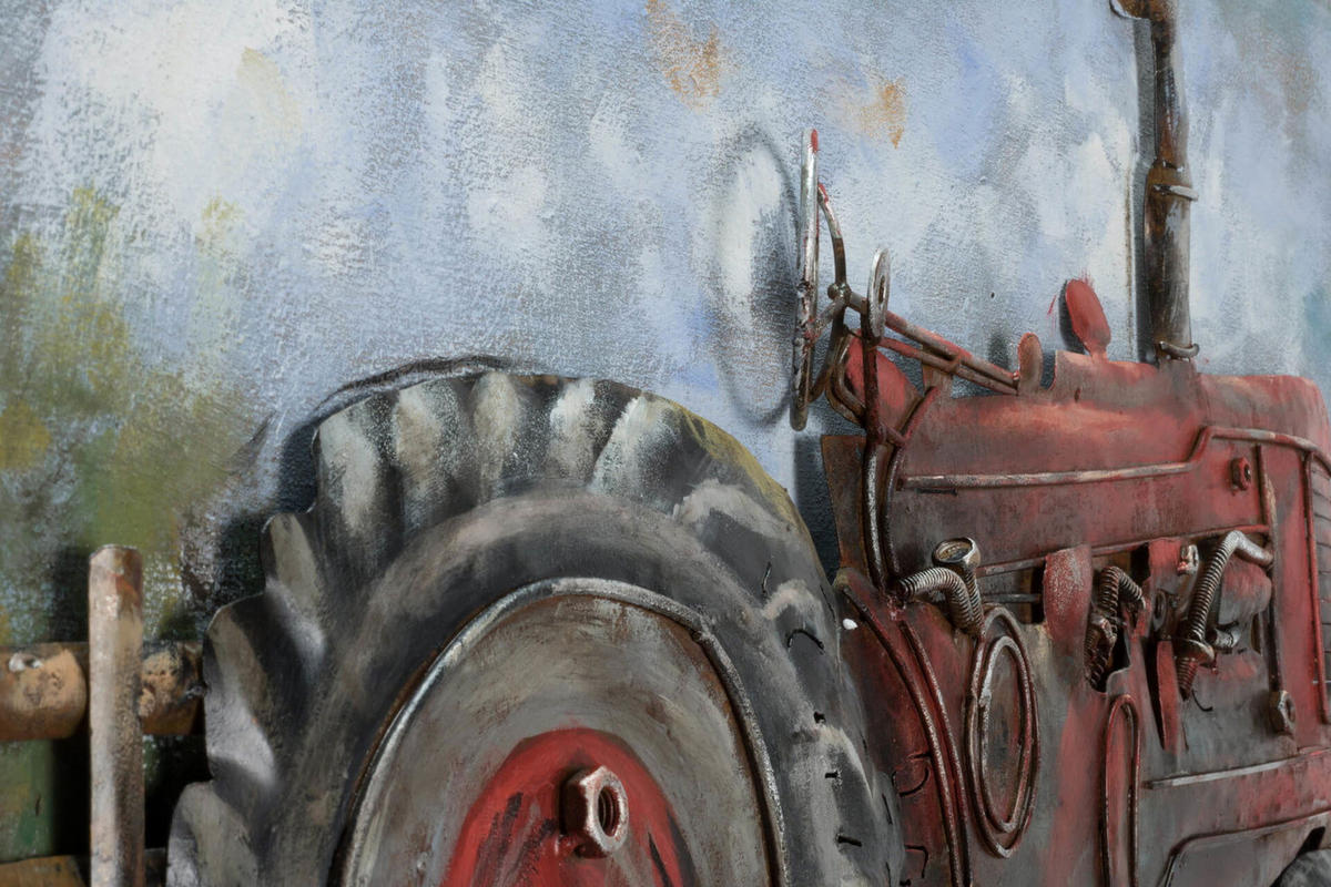 METALLBILD Blau 90/60 cm - Blau/Rot, Metall (3.01/60cm) - KUNSTLOFT