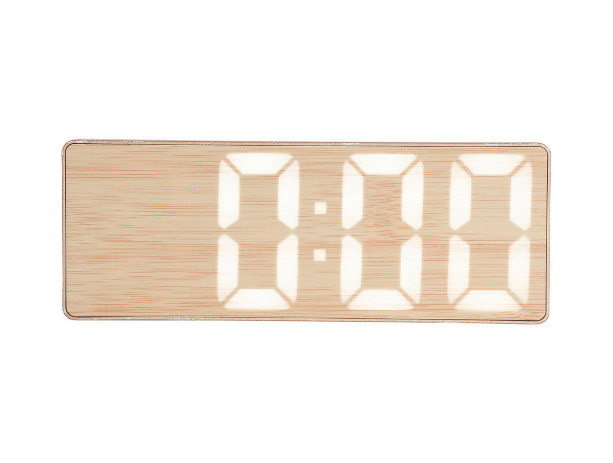 WECKER Bondone Flat LED - Braun - 16/6 cm - Braun, Kunststoff (16/6/16cm) - Karlsson
