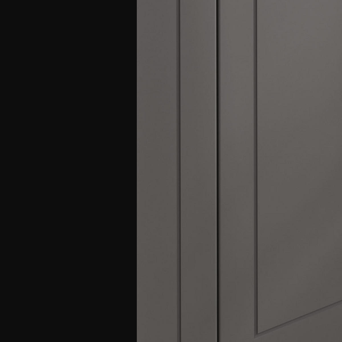 KÜCHENZEILE Kvantum Schwarz / Dust Grey Matt 240 / 51,6 / 207cm (HETTICH Vollauszug) - Schwarz/Grau, Holzwerkstoff/Metall (240/207/51.6cm) - Feldmann-Wohnen