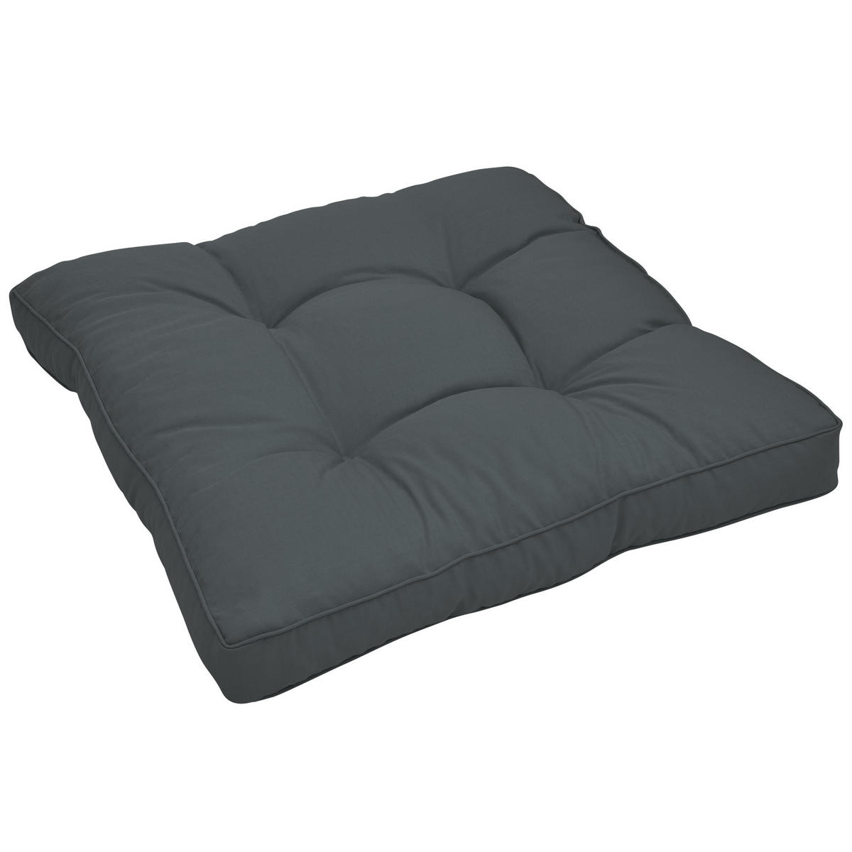 LOUNGEKISSEN Xluna Sitz 50/50/10 cm Graphitgrau - Grau, Textil (50/50/10cm) - Beautissu 