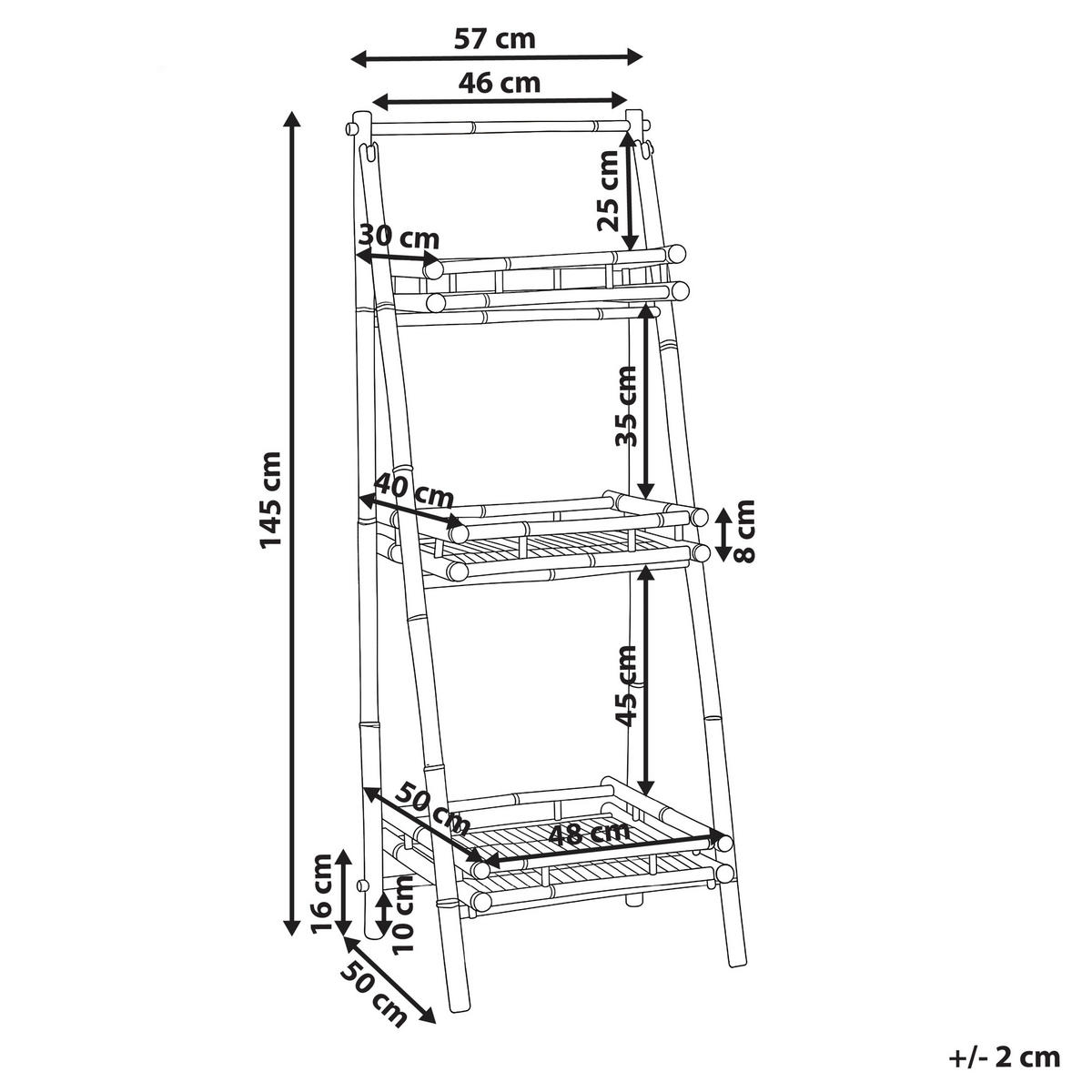 RAFT bambus culoare naturală Epuyen - culoare naturală, lemn (57/145/50cm) - Beliani