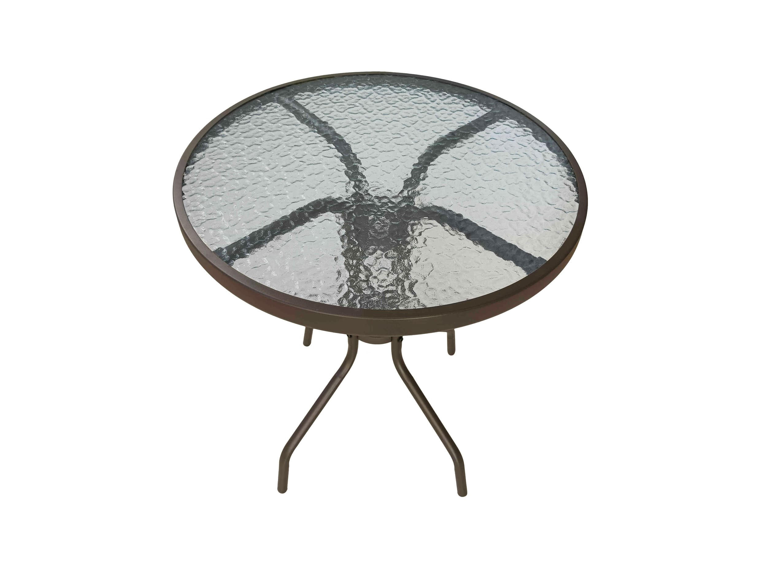 GARTENTISCH Ibiza Ø60x70 cm, Metall/Glas, Braun - Braun, Glas (60/60/70cm) - dasmöbelwerk