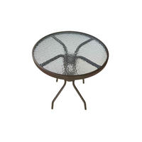 GARTENTISCH Ibiza Ø60x70 cm, Metall/Glas, Braun - Braun, Glas (60/60/70cm) - dasmöbelwerk
