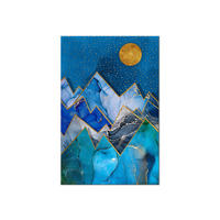 KUNSTDRUCK Blau 80/120 cm - Blau/Goldfarben, Textil (80/120cm) - KUNSTLOFT