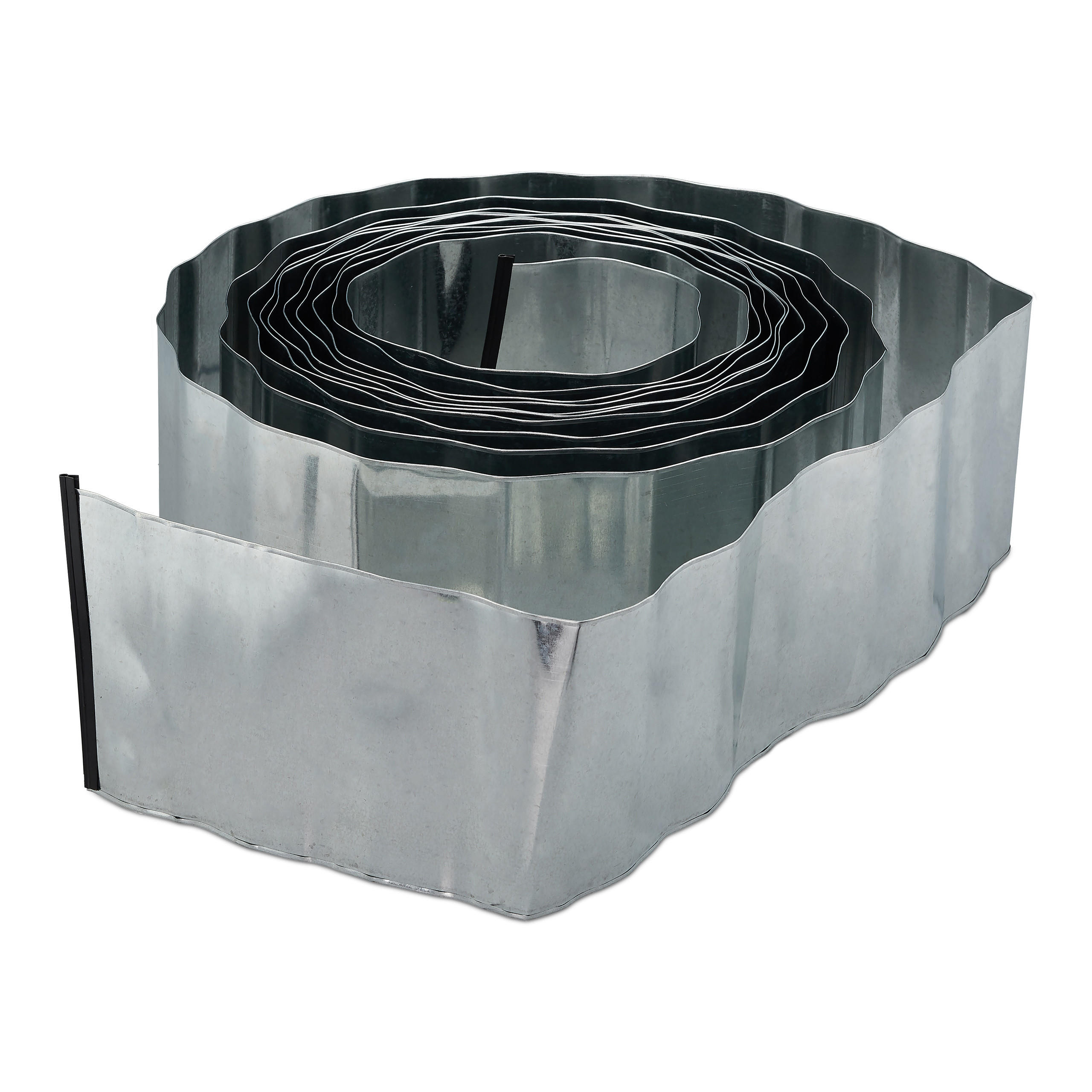 RASENKANTE - Silberfarben, Metall (0.1/16/999cm) - Relaxdays