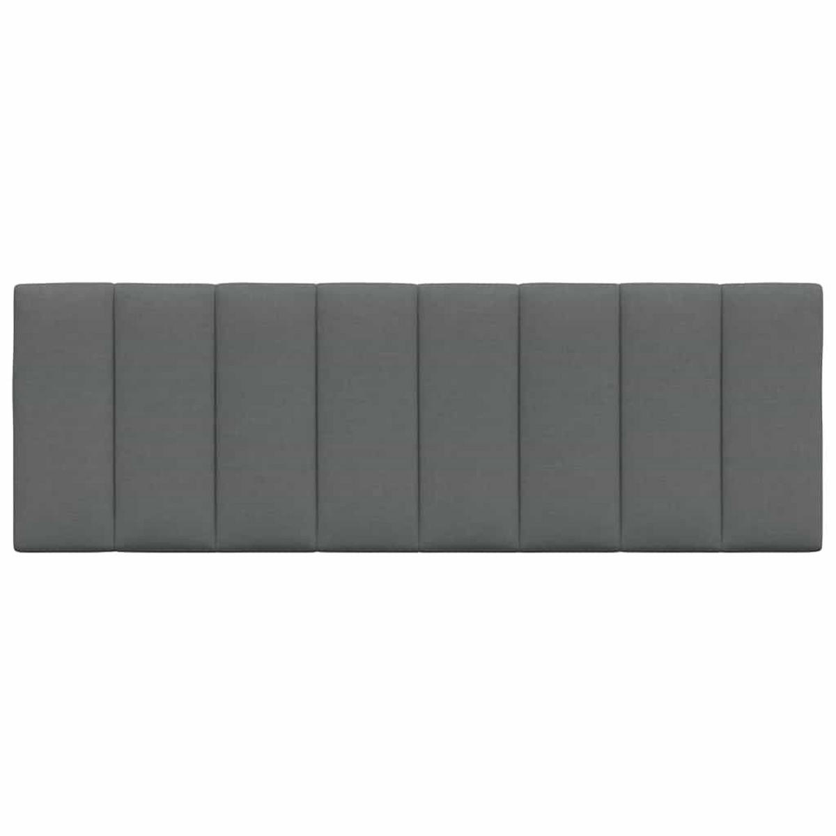 KOPFTEIL-KISSEN Dunkelgrau 140 Cm Stoff - Dunkelgrau, Textil - vidaXL