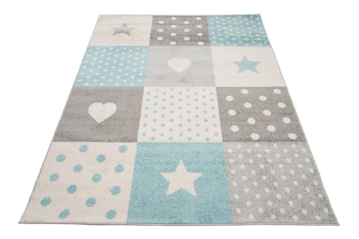 TEPPICH LAZUR Weiß 200/290 cm - Hellgrau/Hellblau, Kunststoff (200/290cm) - Tapiso