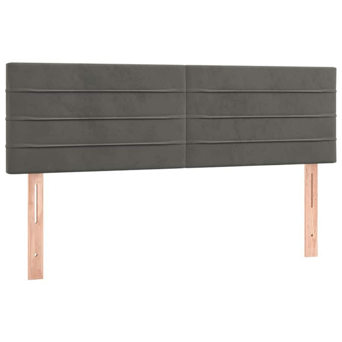 BOXSPRINGBETT 140/200 Cm Grau Samt - Grau, Textil (147/203cm) - vidaXL