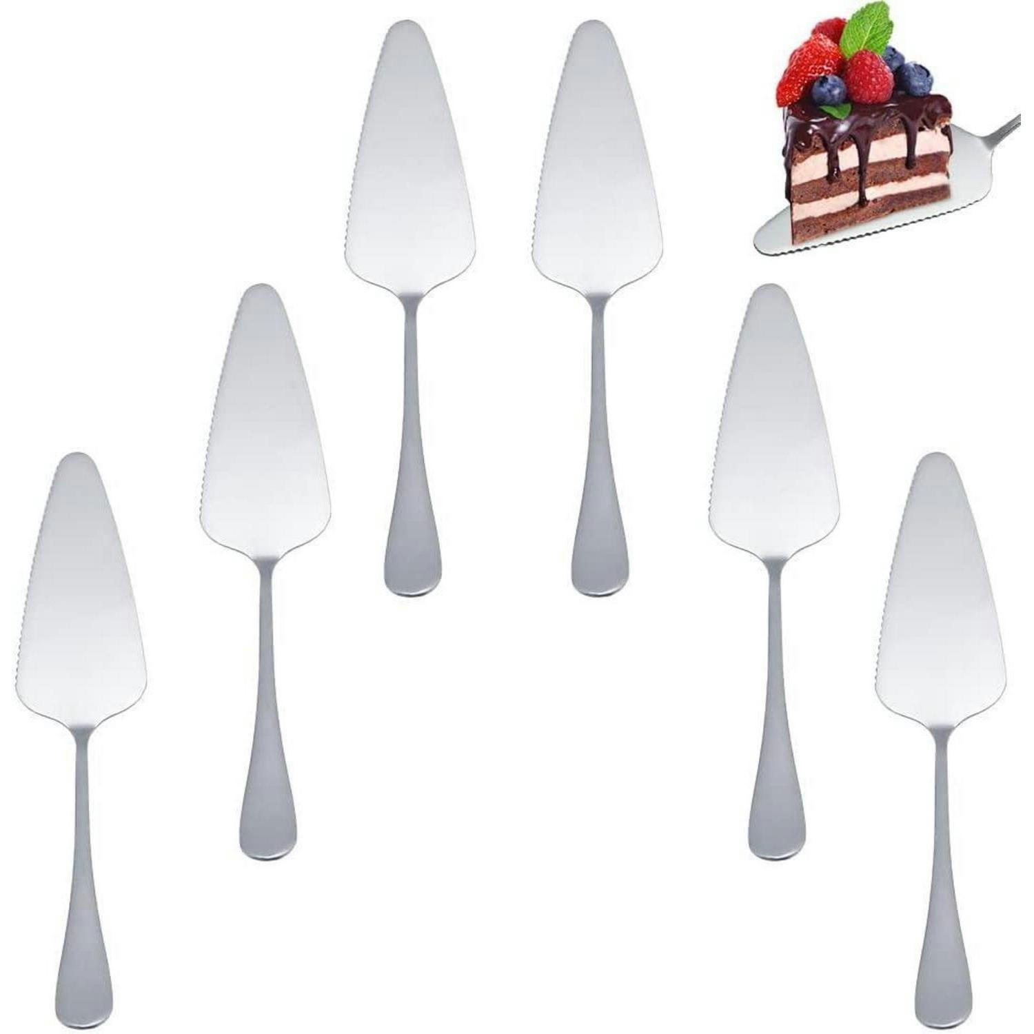 TORTENHEBER 6 Stück Edelstahl mit Wellenschliff - Silberfarben, Metall (22.5cm)