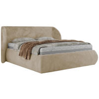POLSTERBETT CAELA CLASSIC 180/200 - Creme Plüsch - Multipocket-Matratze - Creme, Textil (180/200cm) - MKS