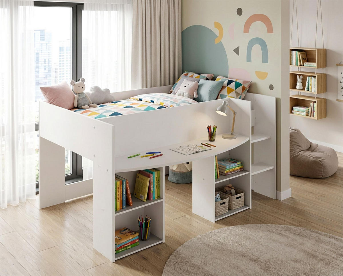 HOCHBETT Parisot Pirouette 1 90x200 Holznachbildung Weiß - Weiß, Kunststoff (90/200cm) - 58aufmkessel