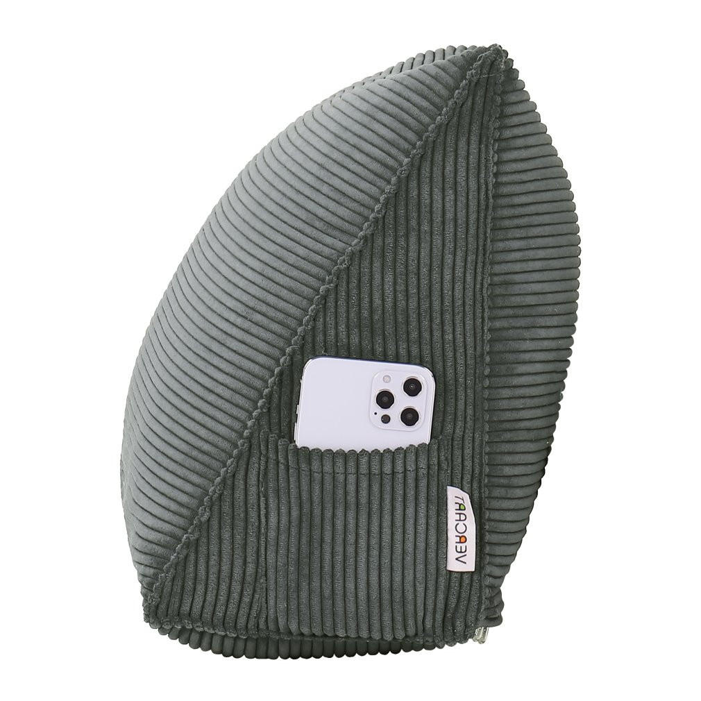 RÜCKENKISSEN für Bett Kord Grau 45 cm - Grau, Textil (35/45cm) - Vercart