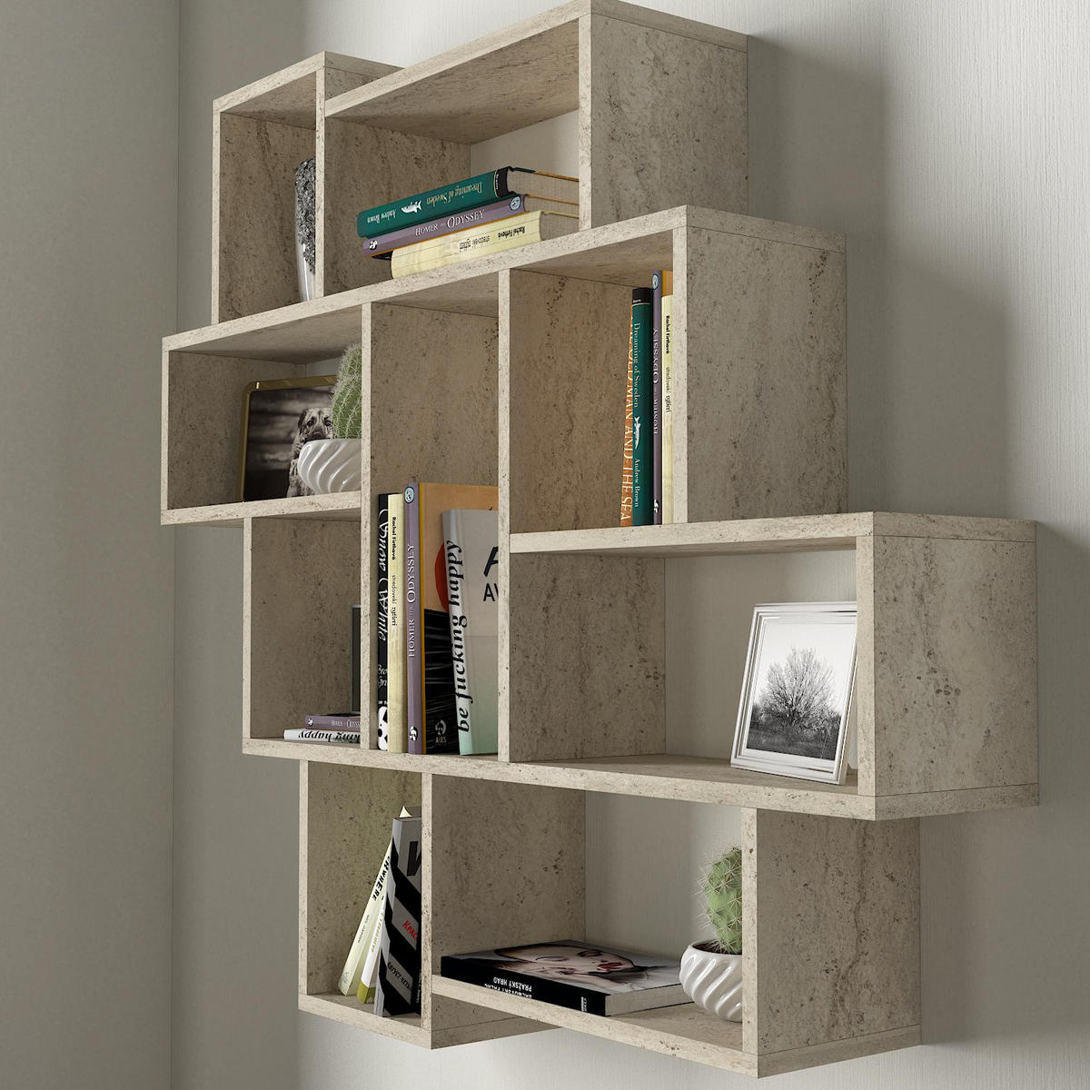 WANDREGAL Parola Beige Granit Optik - Beige, Holzwerkstoff (115/103/15cm) - moebel17