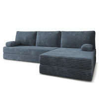 ECKSOFA ANKO modulares Boneless Sofa mit Schlaffunktion Grau Kordstoff - Blaugrau, Textil (270/160cm) - MASSENO