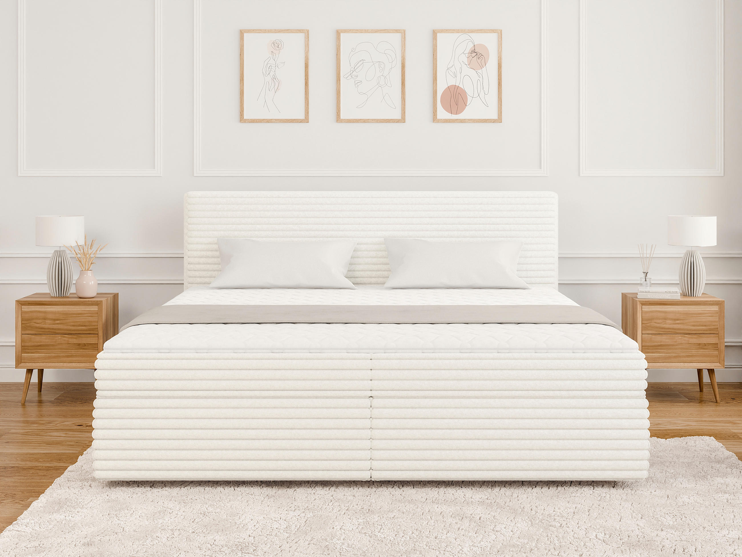 Thumbnail - S-Style Möbel Boxbett, Beige, Textil, Echtholz,Buche, Birke, 2-Sitzer, 200x200 cm, Blauer Engel, FSC Mix, Oeko-Tex®, Her...