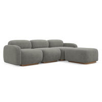 ECKSOFA Beidseitig Bouclé Stoff Beige - Greige/Beige, Holz/Textil (270/190cm) - Makamii