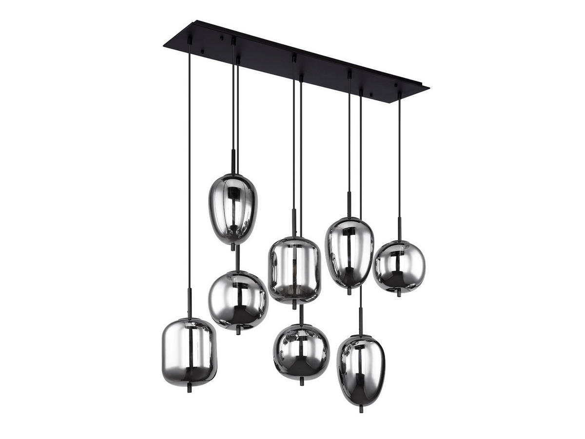 LED-PENDELLEUCHTE Schwarz Breite 94cm, Glaskugeln Rauchglas - Schwarz, Glas/Metall (34/94/120cm) - meineWunschleuchte