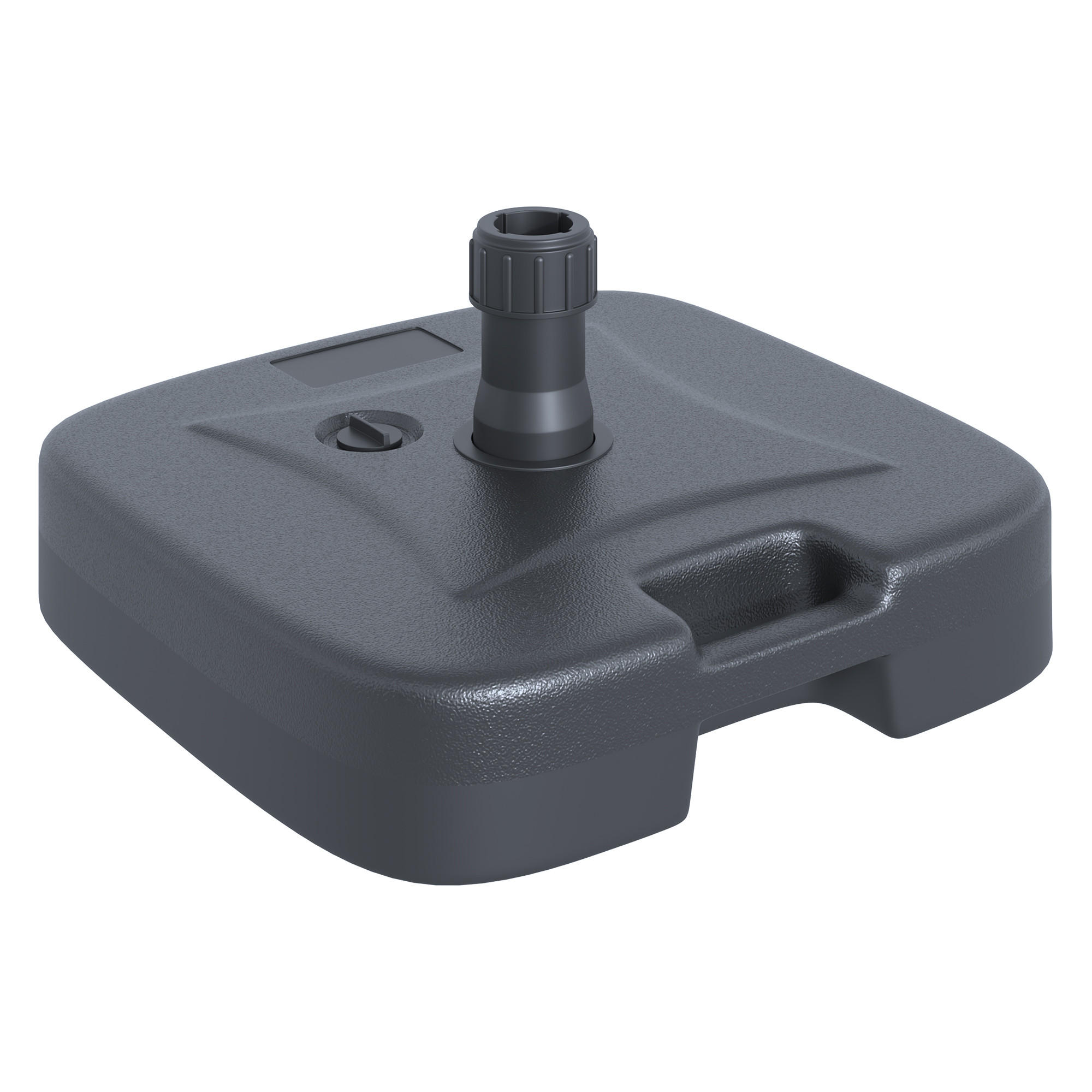 SONNENSCHIRMSTÄNDER befüllbar mit Sand Wasser abgerundete Ecken HDPE-Kunststoff Schwarz 46 x 45 x 26 cm bis zu 30 kg Netto Gewicht 1,6Kg - Schwarz, Kunststoff (45/46cm) - Outsunny