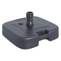 SONNENSCHIRMSTÄNDER befüllbar mit Sand Wasser abgerundete Ecken HDPE-Kunststoff Schwarz 46 x 45 x 26 cm bis zu 30 kg Netto Gewicht 1,6Kg - Schwarz, Kunststoff (45/46cm) - Outsunny