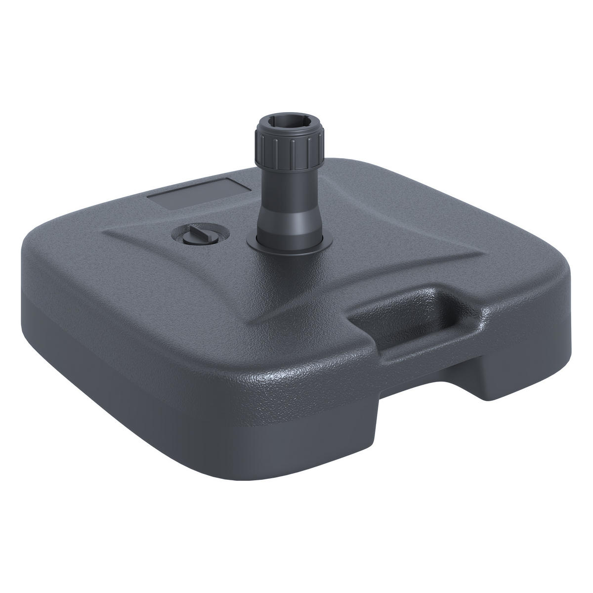 SONNENSCHIRMSTÄNDER befüllbar mit Sand Wasser abgerundete Ecken HDPE-Kunststoff Schwarz 46 x 45 x 26 cm bis zu 30 kg Netto Gewicht 1,6Kg - Schwarz, Kunststoff (45/46cm) - Outsunny