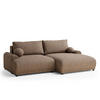 ECKSOFA MIT SCHLAFFUNKTION Tallin Braun Webstoff - Schwarz/Braun, Holz/Holzwerkstoff (240/145cm) - Maison de Reve