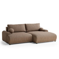 ECKSOFA MIT SCHLAFFUNKTION Tallin Braun Webstoff - Schwarz/Braun, Holz/Holzwerkstoff (240/145cm) - Maison de Reve