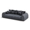 BIGSOFA Levana 5 Sitzer Grau Cord-Stoff - Schwarz/Grau, Holz/Kunststoff (310/86/135cm) - S-Style Möbel