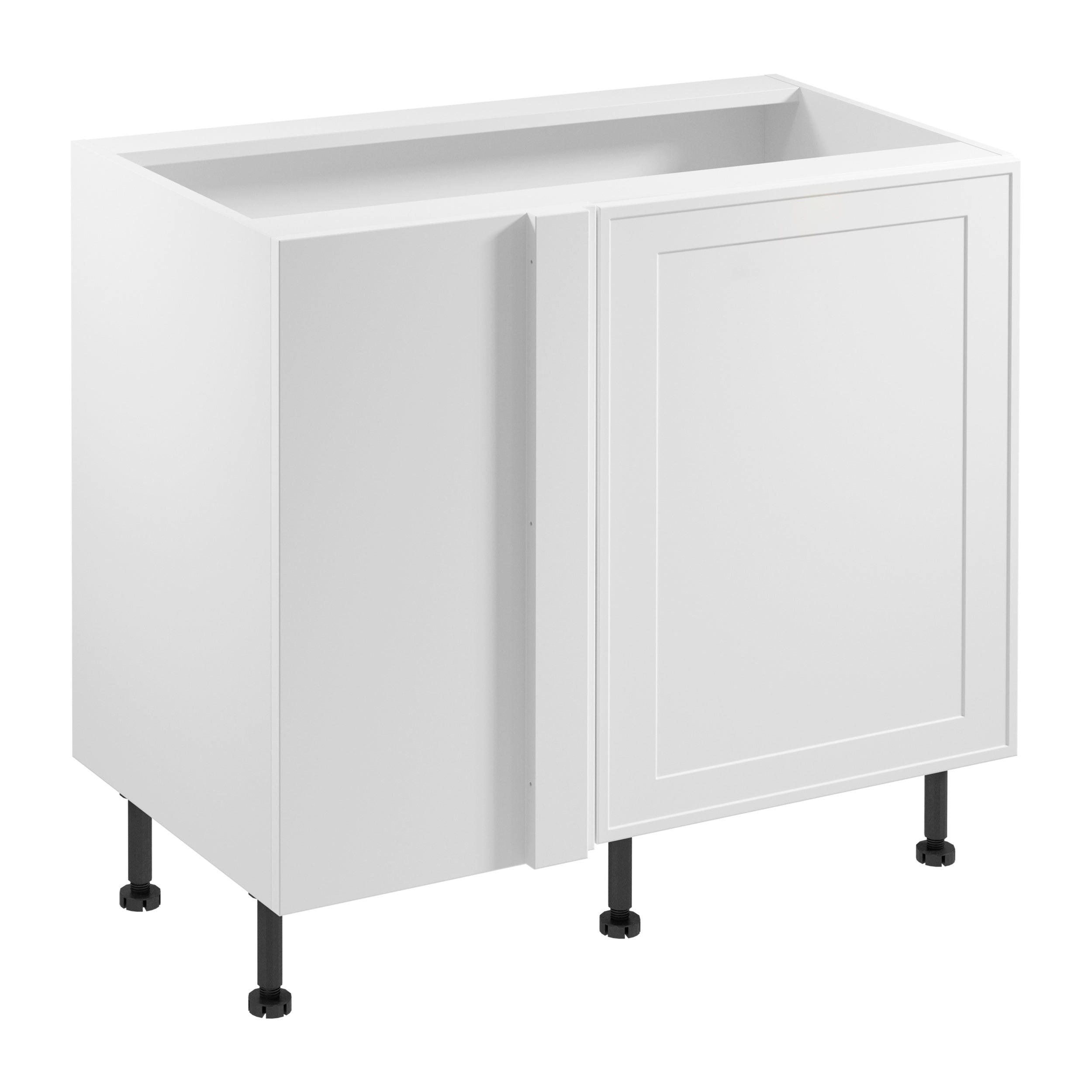ECKUNTERSCHRANK D100N P/L – Sorento Weiß – Gerade mit Blindteil – Weiß - Weiß, Holzwerkstoff (100/87/56cm) - ROYAL24_MARKT