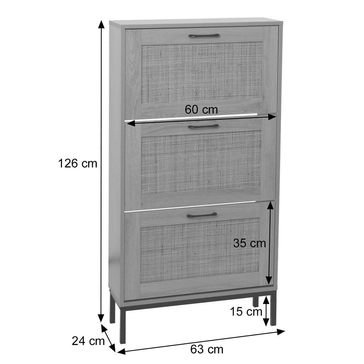 SCHUHSCHRANK Weiß - Weiß, Holz (63/126/24cm) - MCW