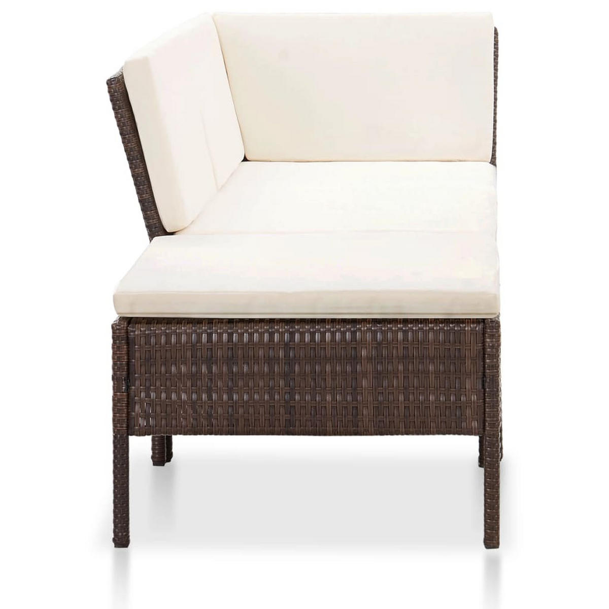 LOUNGEGARNITUR mit Anthrazit Auflagen, aus Poly Rattan, Cremeweiß, 3-teiliges Set - Creme/Braun, Kunststoff/Textil - vidaXL