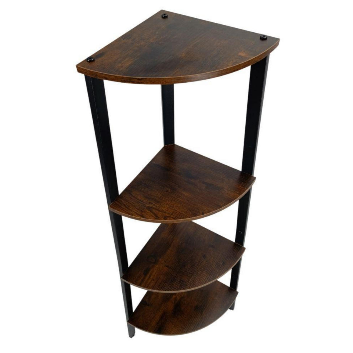 ECKREGAL Holzoptik Metall Dunkelbraun Schwarz Standregal 125x34x34 cm - Dunkelbraun/Schwarz, Holzwerkstoff/Metall (34/125/34cm) - Begryf