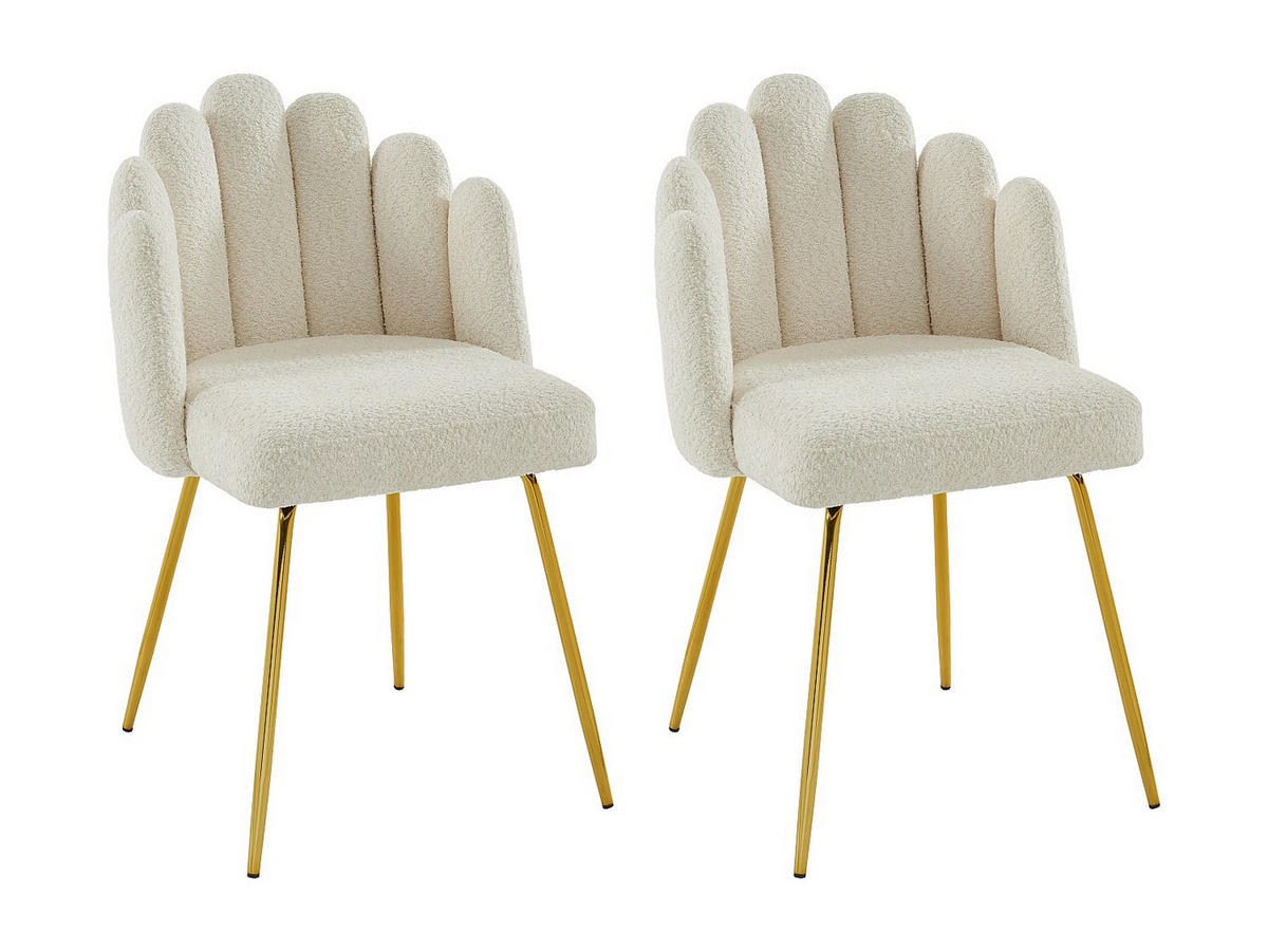 STUHL - 55cm x 57cm - Polyester - cremefarben - ALTINAM - Creme, Textil (55/85/57cm) - Vente-Unique