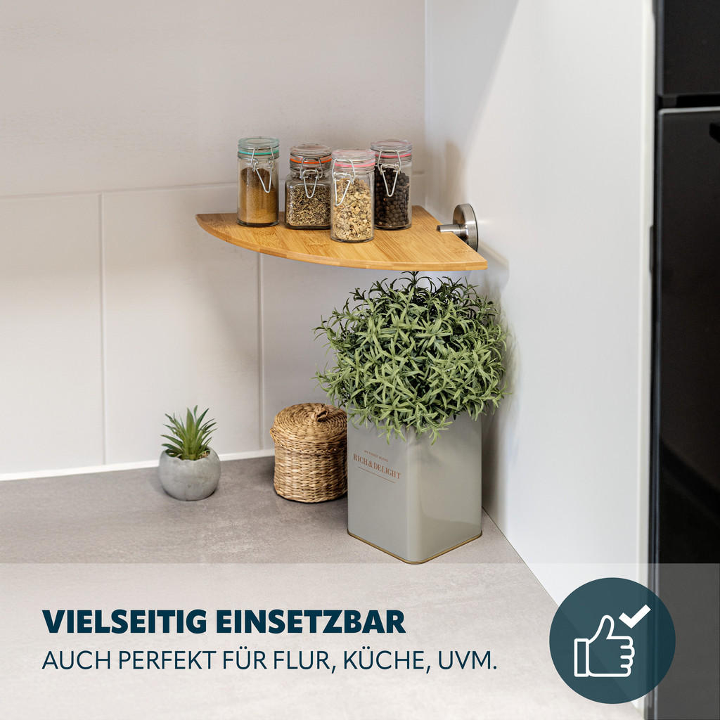 Thumbnail - bremermann Eck-Wandablage, Braun, Metall, 35x6x25 cm, Badezimmer, Badezimmerregale, Badregale