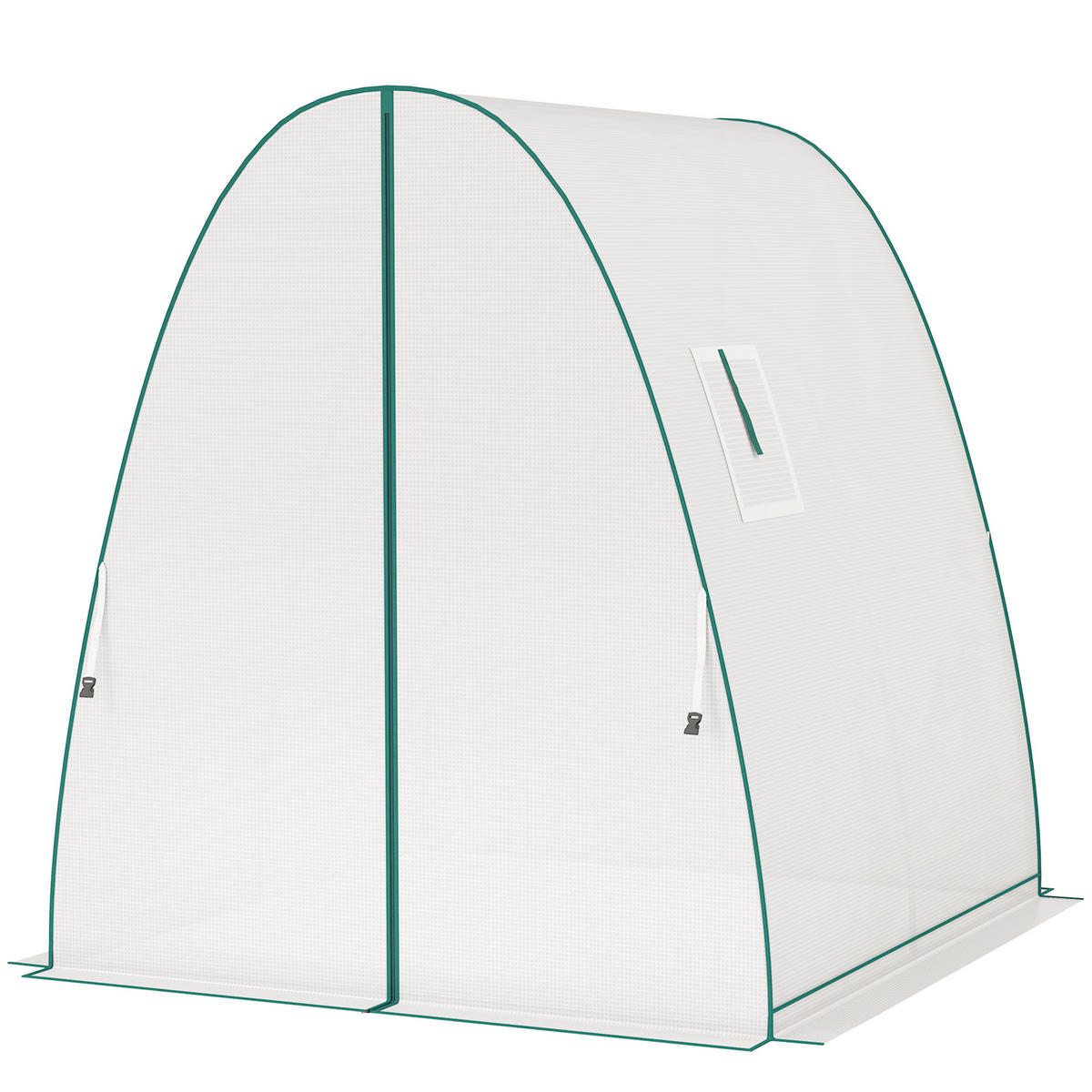 GEWÄCHSHAUS DE-12010 mit Doppeltür & Netzfenstern Weiß - Weiß, Kunststoff (180/200/180cm) - ComfortXL
