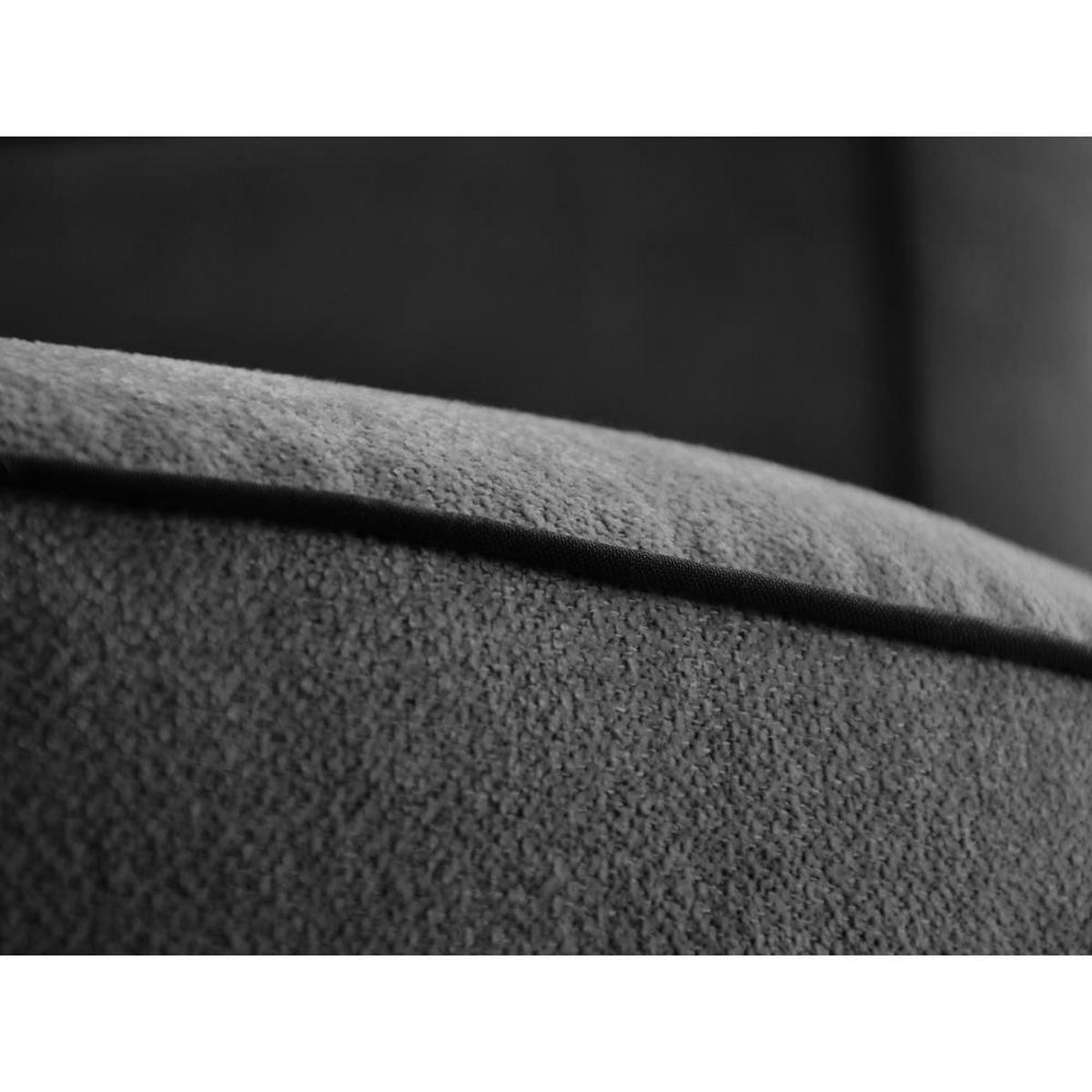 DREHSESSEL Dolce dunkelgrau velour - Dunkelgrau/Schwarz, Textil (90/83/90cm) - Beautysofa