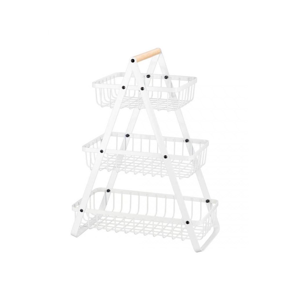 OBSTKORB Weiß 33/17/45 cm E8178 - Weiß, Metall (33/45cm) - Elitehoff