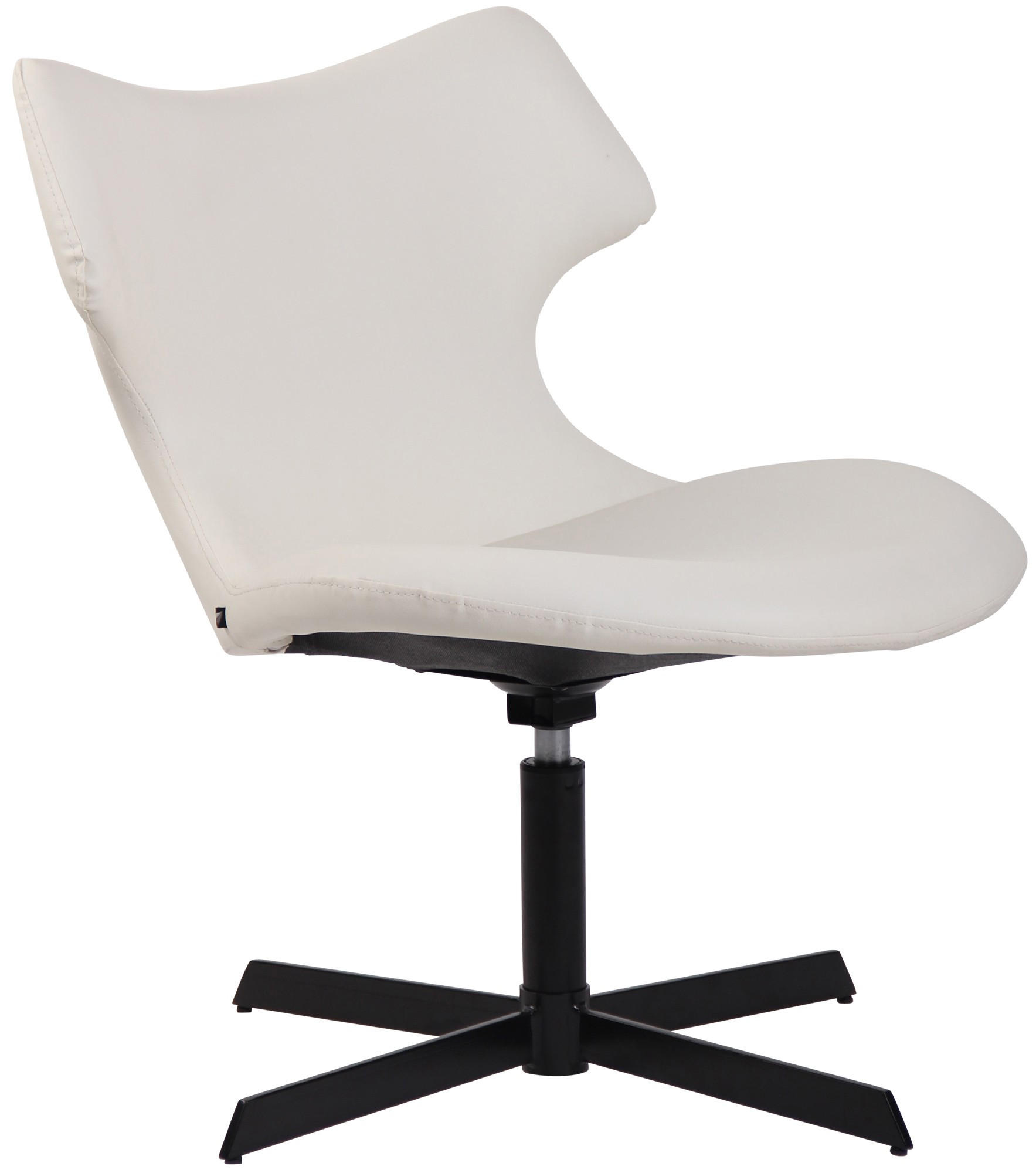 DREHSTUHL Lederlook weiß - Schwarz/Weiß, Textil/Metall (65/79/69cm) - CLP