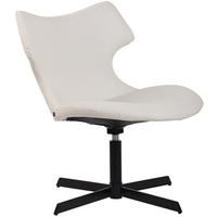 DREHSTUHL Lederlook weiß - Schwarz/Weiß, Textil/Metall (65/79/69cm) - CLP