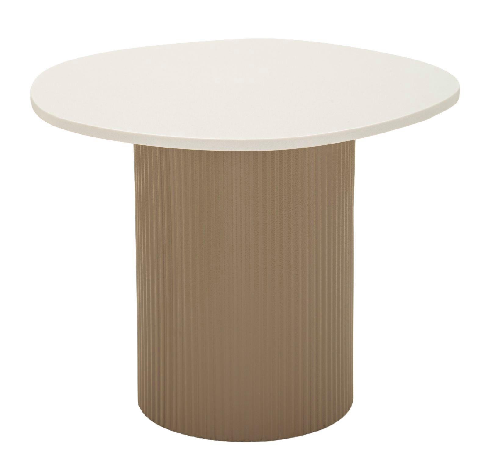 BEISTELLTISCH Frankfurt, grau und weiß, Metall, MDF und Kunstmarmor, 46 x 48 x 39 cm - Weiß/Grau, Holzwerkstoff/Stein (48/46/39cm) - Mauro Ferretti