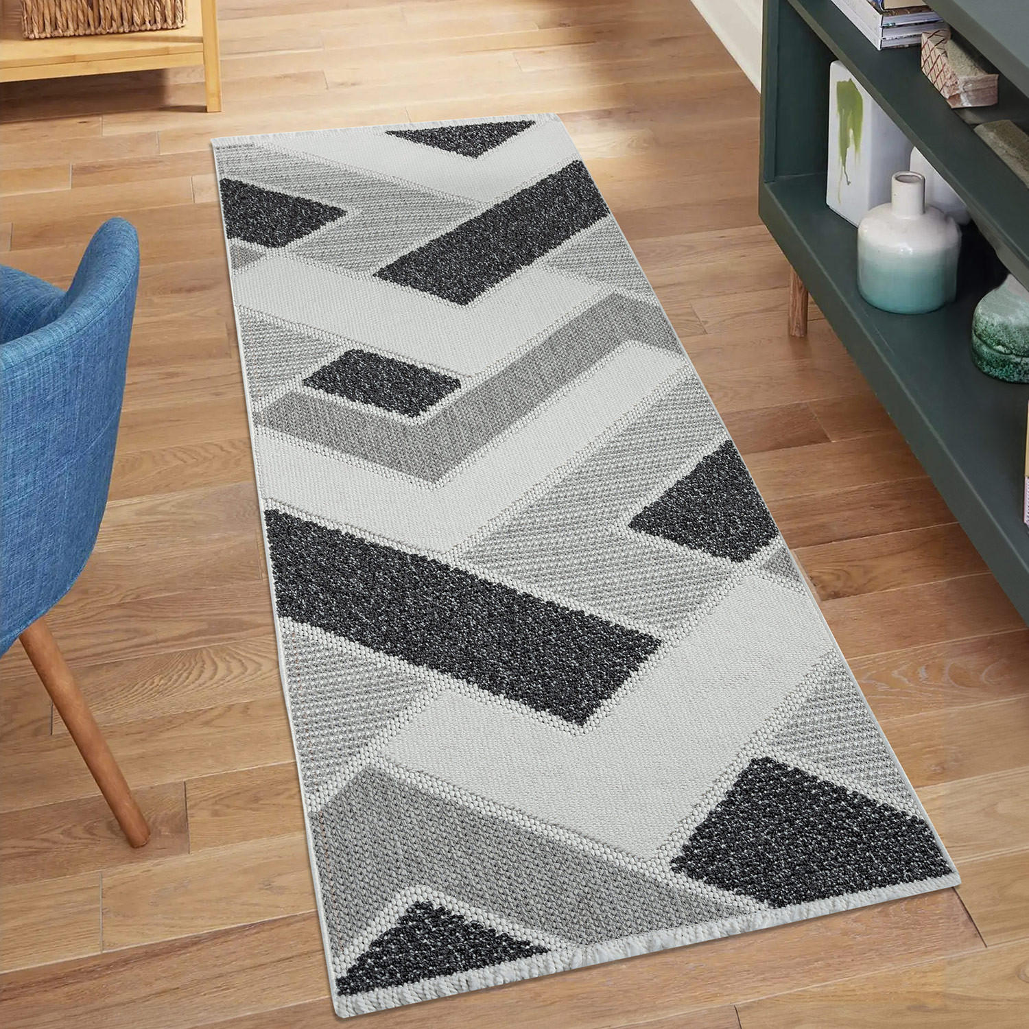 KURZFLOR-TEPPICH Lindo 8877 Grau 80x300 cm - Grau, Textil (80/300cm) - carpet city