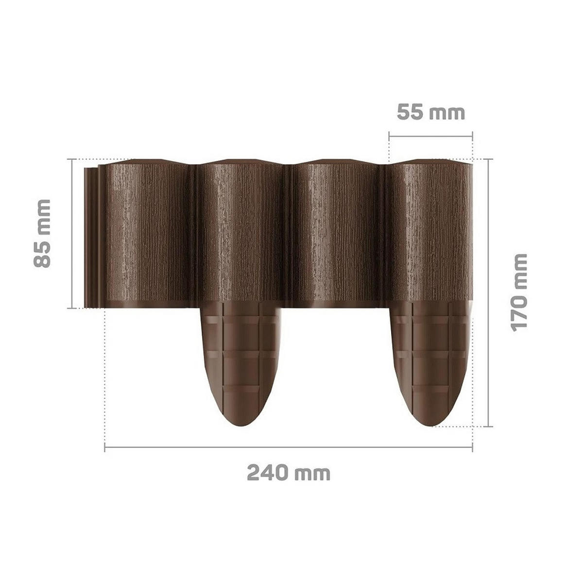 GARTENPALISADE ECO 2,4 m braun - Transparent, Kunststoff (24/8.5/240cm) - Cellfast