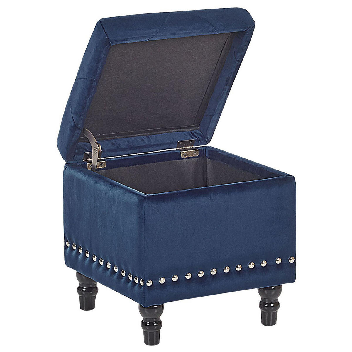 HOCKER Loretto 37/37/40 cm - Blau, Textil (37/40/37cm) - Beliani