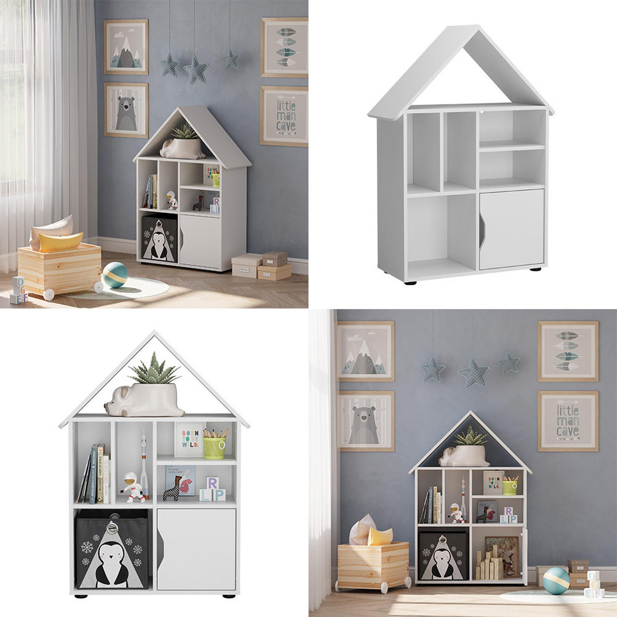 KINDERREGAL Estell Weiß 71 x 112.2 cm - Weiß, Holzwerkstoff (71/112.2/32.1cm) - Vicco