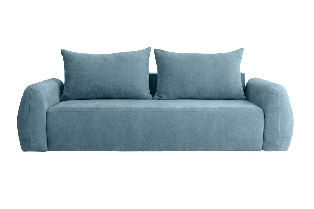 POHOVKA S Funkcí Spaní A Úložným Prostorem, Látka Doha, Modrá, HELA - modrá, dřevo (250/89/100cm) - Kaiser Möbel