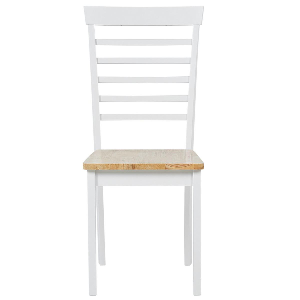 ÉTKEZŐSZÉK 2 darabos Szett Kaucsukfa Világos fa színű Battersby - fehér/világosbarna, fa (40/94/40cm) - Beliani