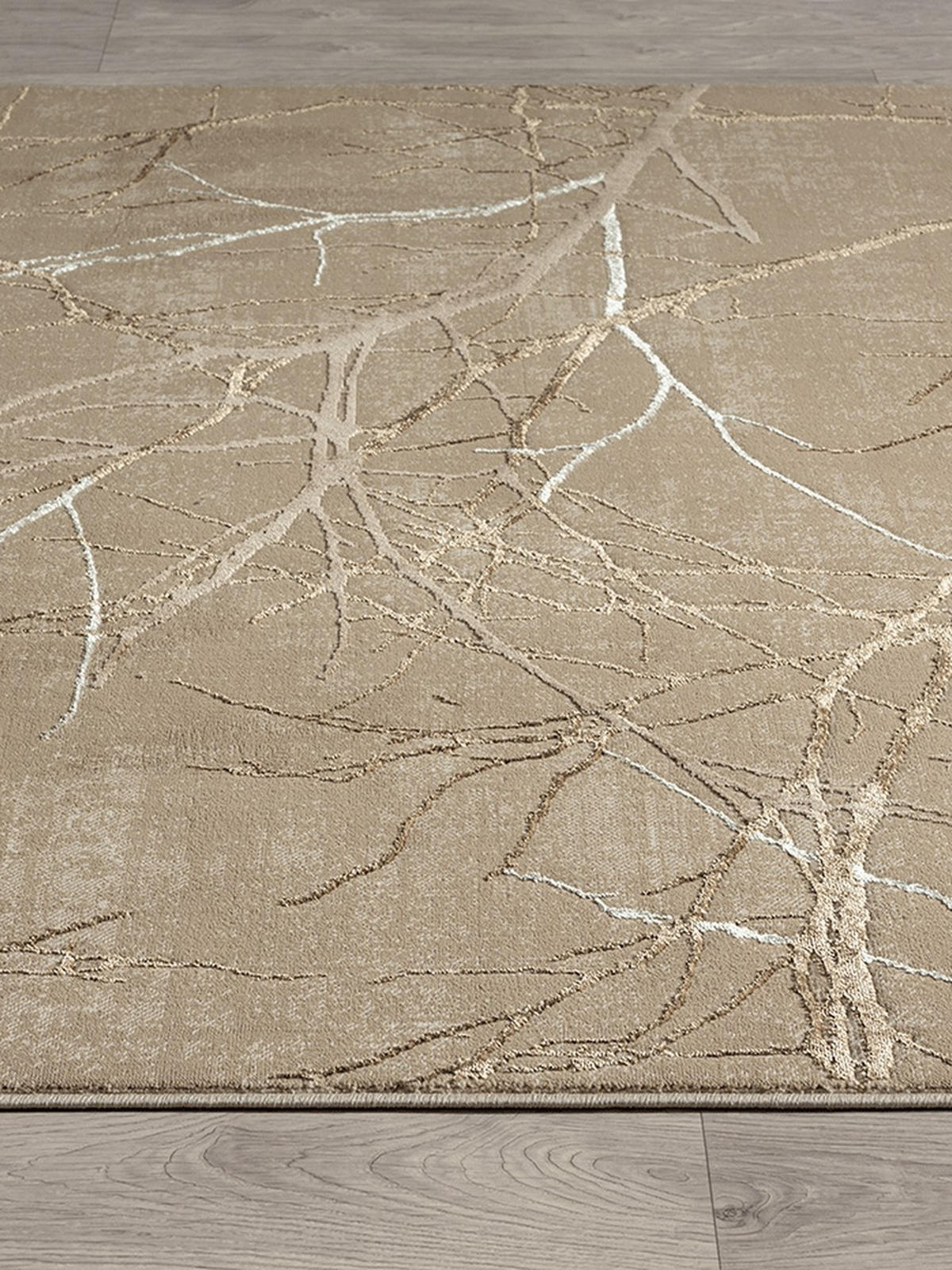 KURZFLORTEPPICH Abstrakt KAVALA Polyester Beige 160 x 230 cm - Beige, Textil (160/230cm) - KADIMA DESIGN