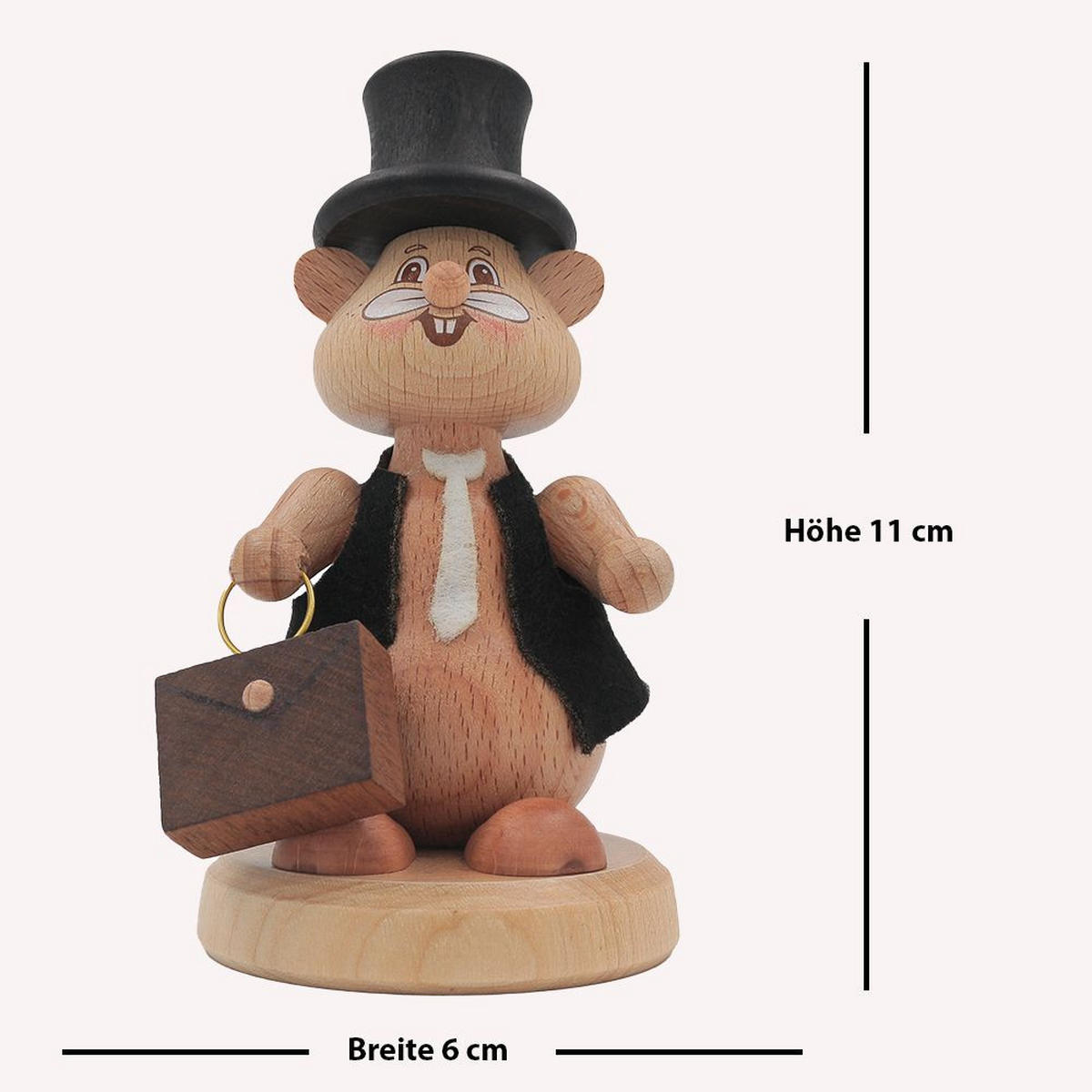 HOLZFIGUR Hamster Spaziergänger 11 cm - Multicolor, Metall (6/11/0.1cm)