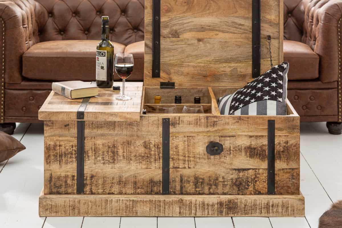 COUCHTISCH BODEGA Mango rechteckig Natur 100cm - Schwarz/Braun, Holz (60/100/40cm) - riess-ambiente