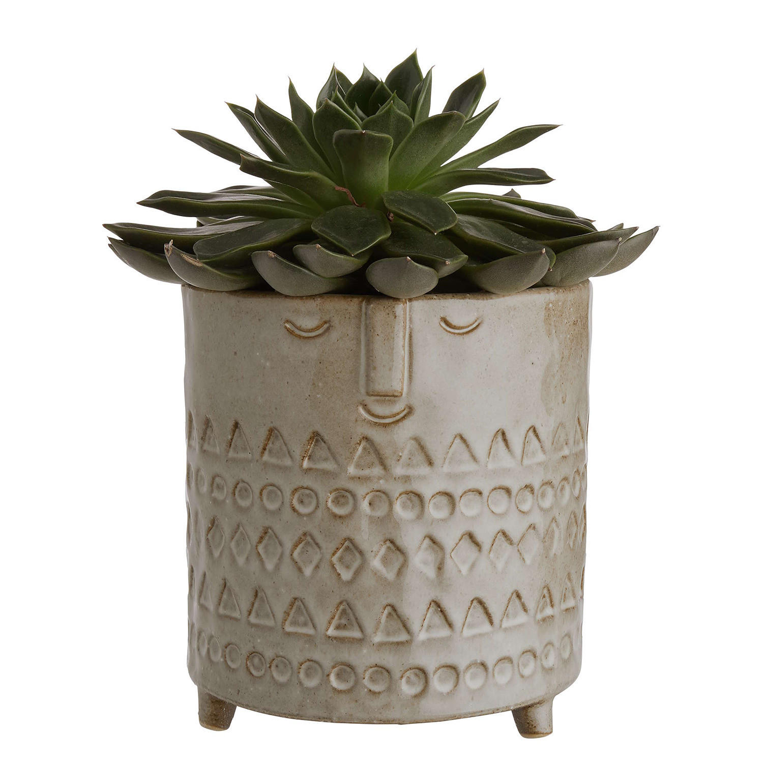 BLUMENTOPF Ethno - Braun, Keramik (15cm) - BUTLERS